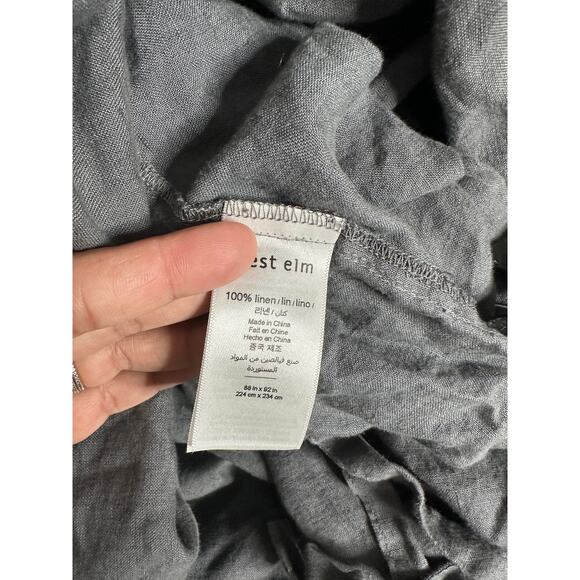 West Elm 100% Linen Duvet Cover Gray Queen - Picture 7 of 7